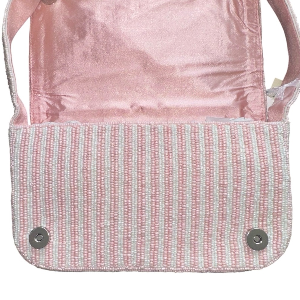 Ballerina Ballet Swan Beaded Bag Handcrafted India White Pink Viral NWT NEW - Picture 6 of 9